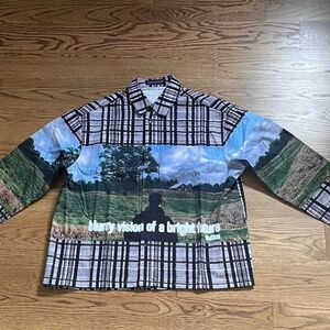 Louis Vuitton Printed Cotton Overshirt Blurry Vision Of A Bright Future Medium